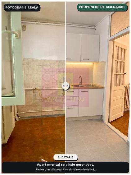 2 camere Apusului | 40,4 mp | parter | Sector 6