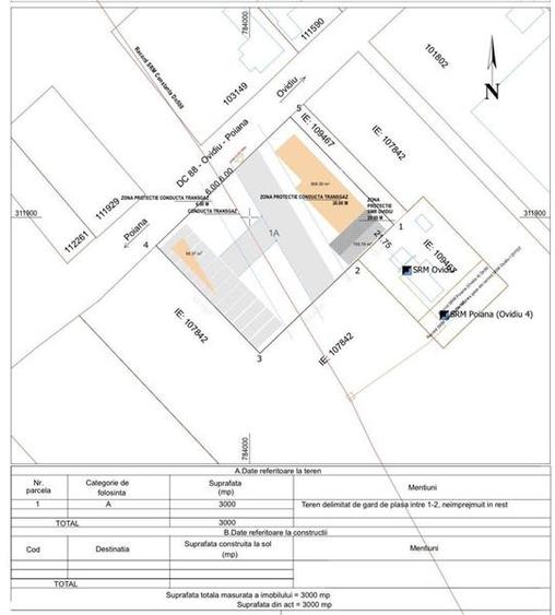Teren intravilan 3000mp, deschidere 60ml, varianta Ovidu