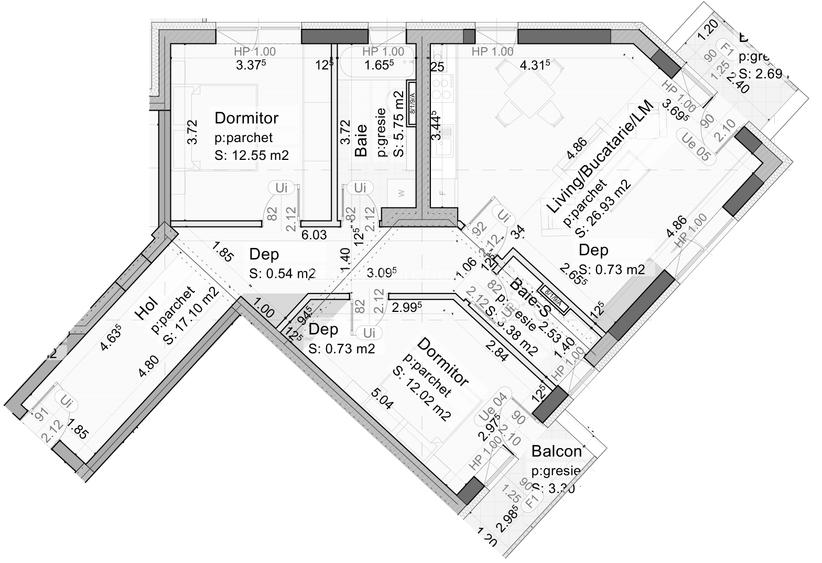 3 camere, 71 mp + 6,5 mp balcon, TVA inclus 21%, februarie 2028 finalizare - 2