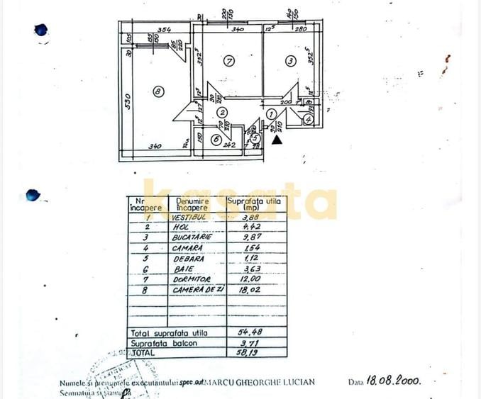 2 camere | Decomandat | 58 mp | Metrou 1 Decembrie 1918 | Boxă la subs - 1