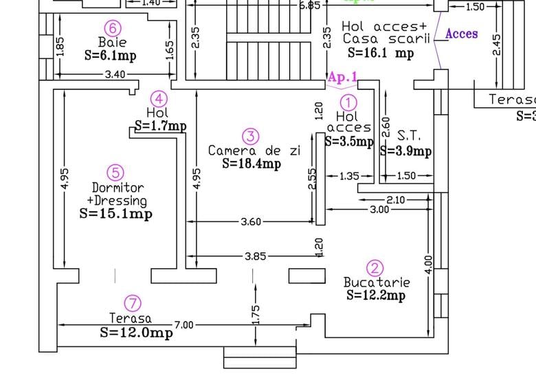 Apartament 2 camere | gradina proprie 67 mp | Drumul Boilor | Mosnita