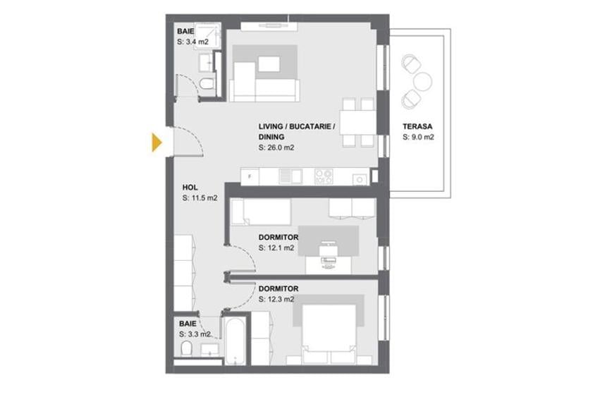 APARTAMENT NOU, OCUPABIL IMEDIAT, CENTRALA PROPRIE, COMISION 0%