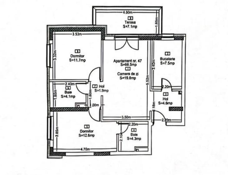 Apartament 3 camere, 66,5mp, parcare, et 6, Park Lake