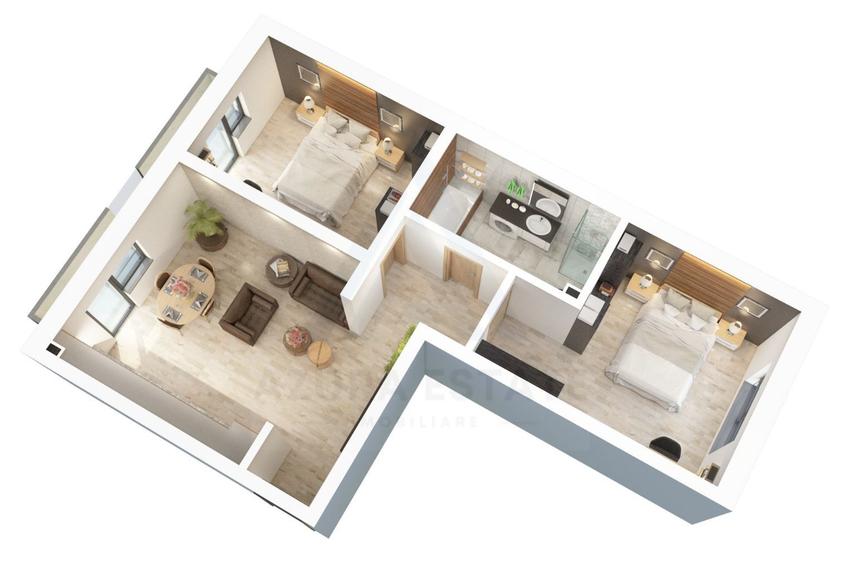 Apartament 3 camere balcon 7.8 mp si parcare privata pe Dna Stanca