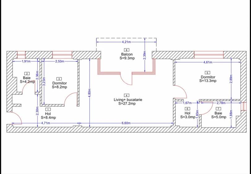 Apartament 3 camere, 2 bai, balcon, bloc nou, Borhanci - 7