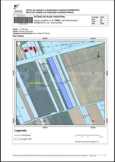 Teren 8.044 mp (1.828 mp intravilan + 6.256 mp arabil), deschidere 35,5 ml la DN