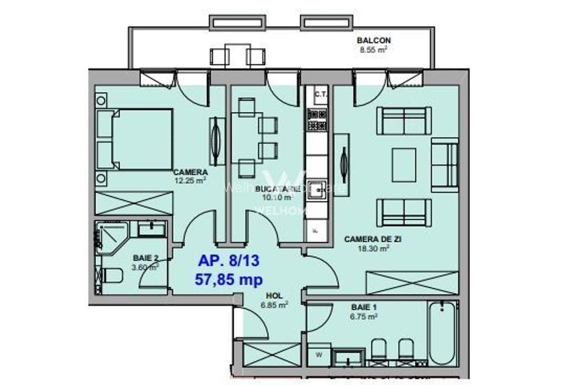 Apartament 2 camere,  Prelungirea Doamna Stanca - 1