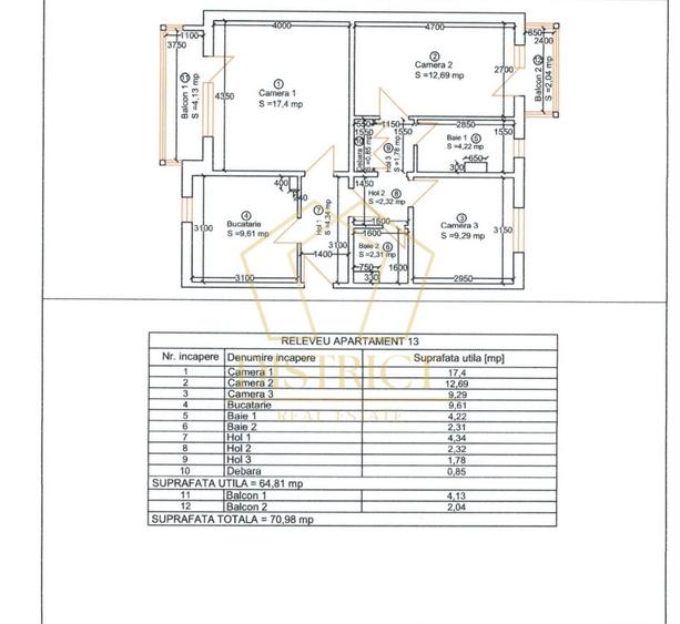 Apartament spațios cu 3 camere si 2 bai | Bucovina