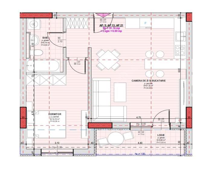 Apartament la cheie cu 2 camere balcon si parcare zona Brana Selimbar