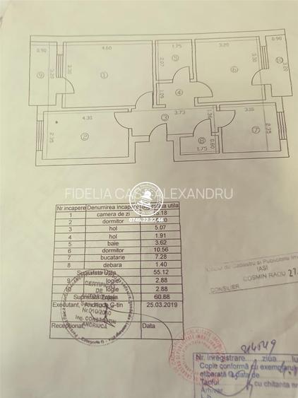 Apartament 3 camere de vanzare model decomandat - Podul de Piatra