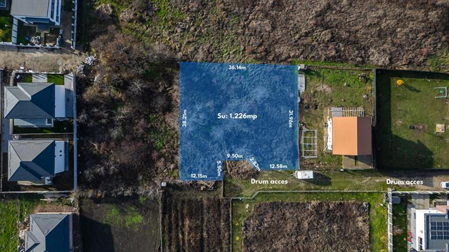 CORBEANCA ,TEREN INTRAVILAN 1266 MP,DESCHIDERE 30 M,GAZ,CURENT,CANALIZARE