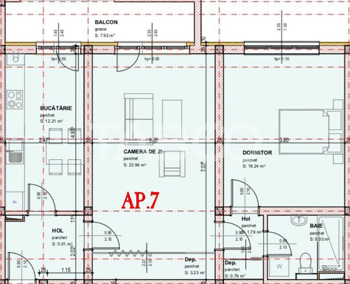 COMISION 0 - Apartament de vanzare decomandat 2 camere balcon 71 mpu - 1