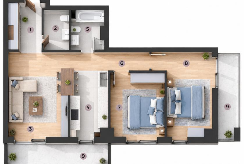 Apartament 3 Camere spatios, bloc C1, Tatarasi-Venetia, la Millennium