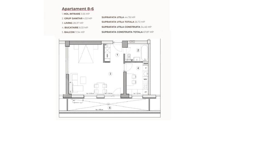 Studio, 56.72 mp, ansamblu cu 0% Comision la Achiziție, zona Calea Severinului - 3