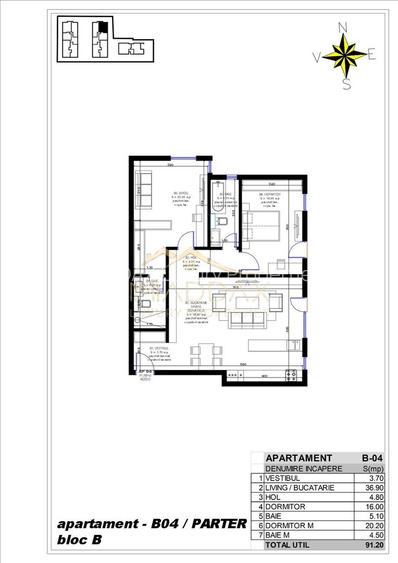 Apartament 3 camere / 91.20 mp / Pipera - 1
