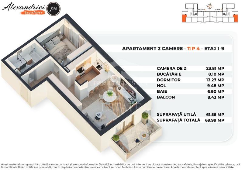 ALEXANDRIEI 152 | 2 CAMERE DECOMANDAT | BLOC NOU PREMIUM | 62 MP UTILi - 1