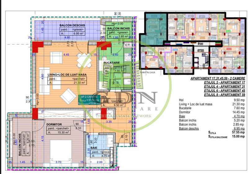 Apartament, decomandat, 73.70mp, cartier Cornitoiu, zona Liceul Bibescu