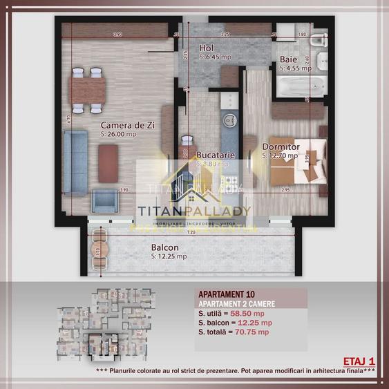 2 CAM–71mp–Titan-Pallady–Metrou–Etaj 1–Decomandat–Centrala termica+Bonus parcare - 5