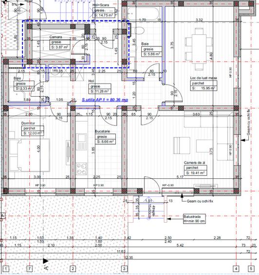Apartament 3 camere, decomandat – 81 mp utili - 70 mp gradina, zona Planetelor