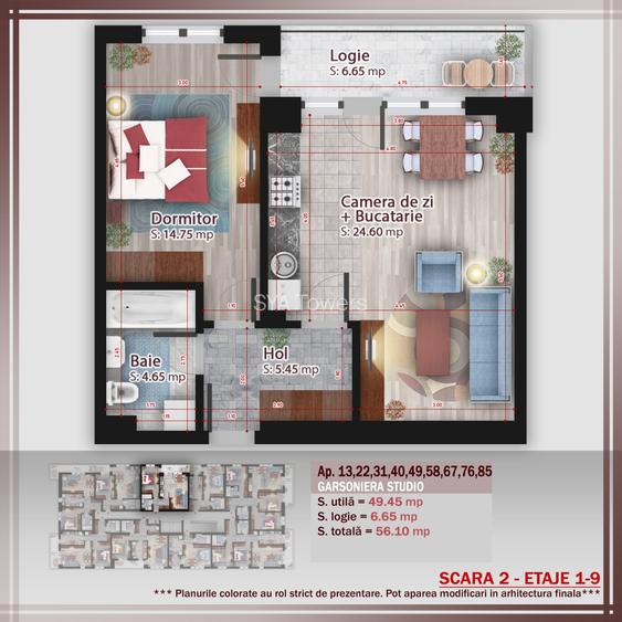 2 camere | Spatios | Terasa | Theodor Pallady - 1