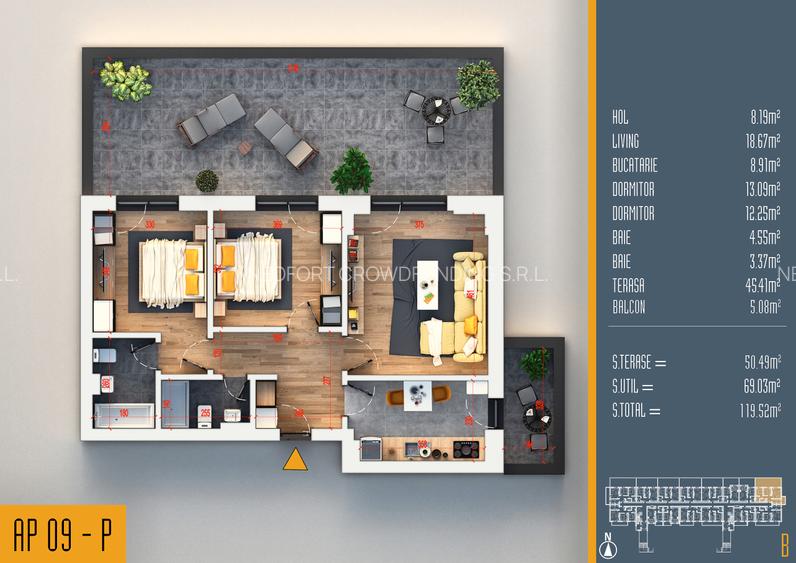 Neofort 84- 3 Camere Decomandat Pallady | Încălzire Pardoseală | Parcare Inclusa - 21