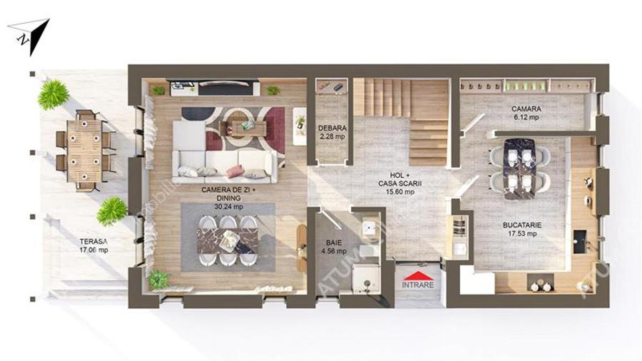 Casa individuala la cheie cu 4 camere 145 mp utili 644 mp teren