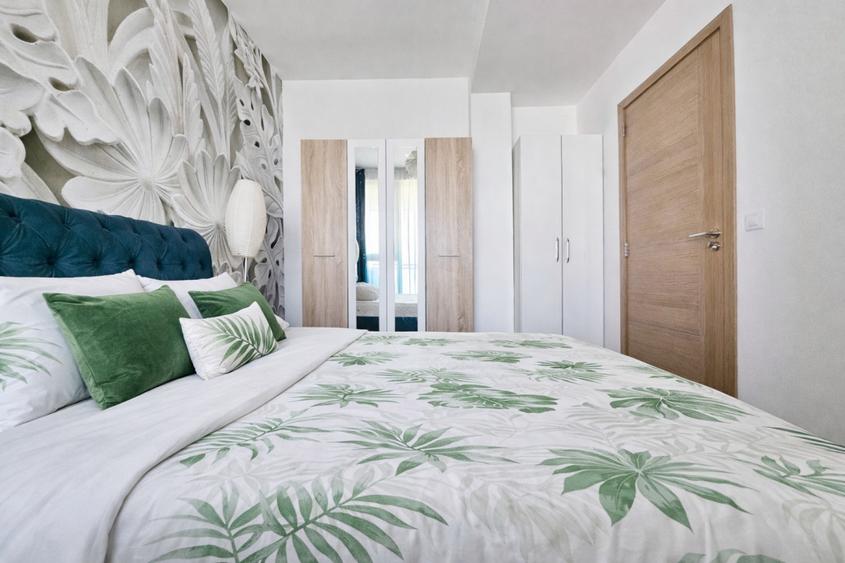 Apartament intr-un complex cu gradina privata si fantani decorative, langa plaja