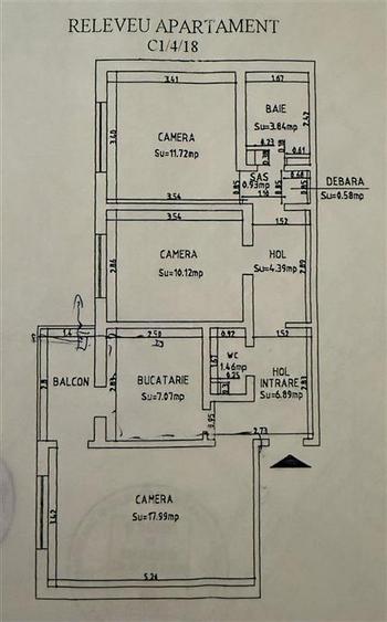 Apartament 3 camere decomandat Nicolina Belvedere