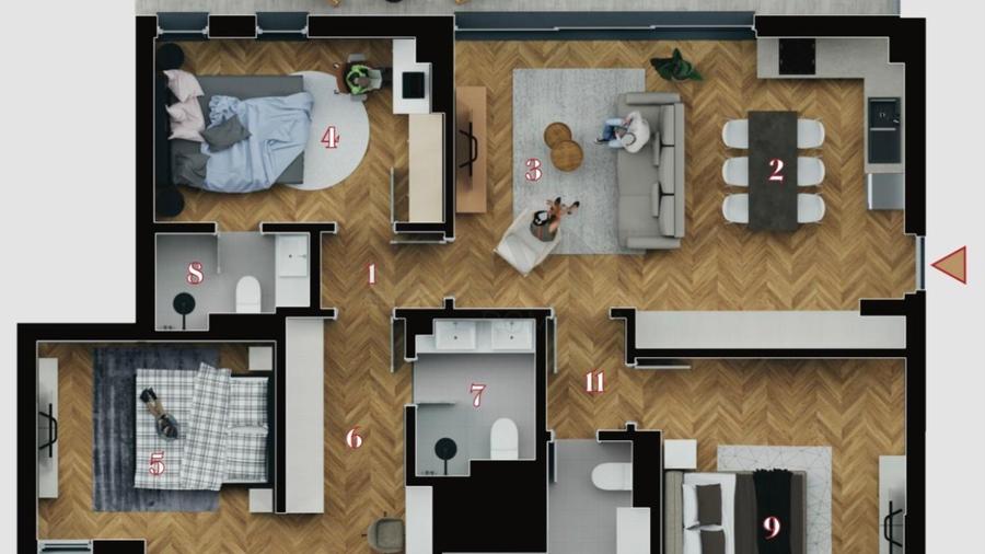 REA1026901 Apartament 4 camere Decebal Piata Muncii
