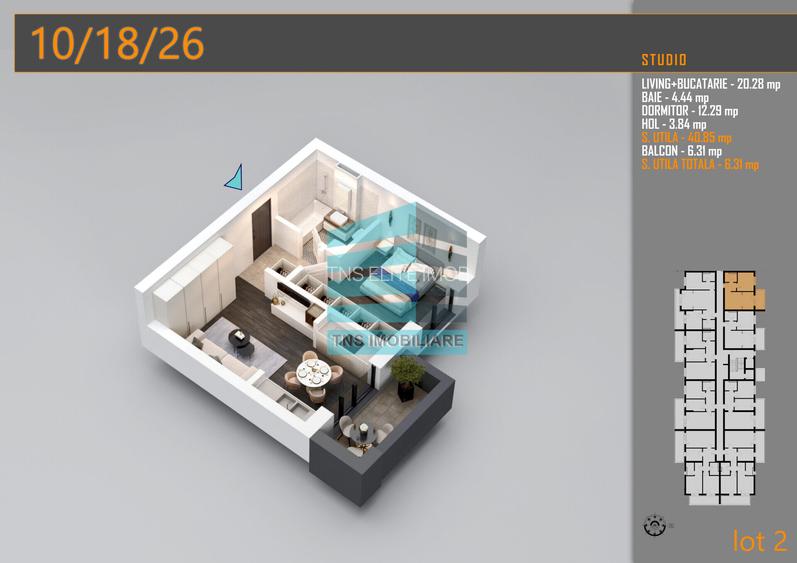 Apartament 2 Camere, 47 Mp,Titan - Pallady - Ozana - 2