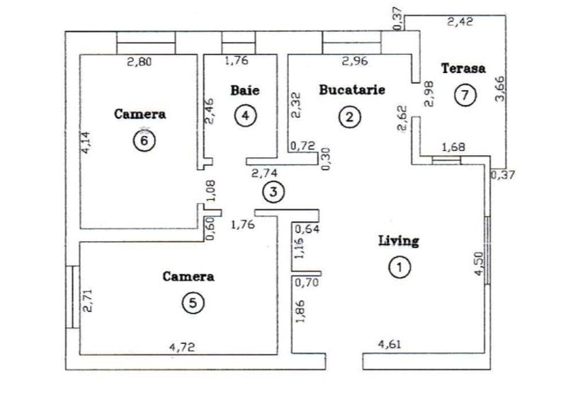 Apartament parter, 3 camere, 60 mp utili - Dumbravita, zona Cora