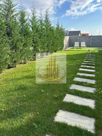 Casa in stil mediteranean, ultrafinisată 5 camere, 3 bai + curte.