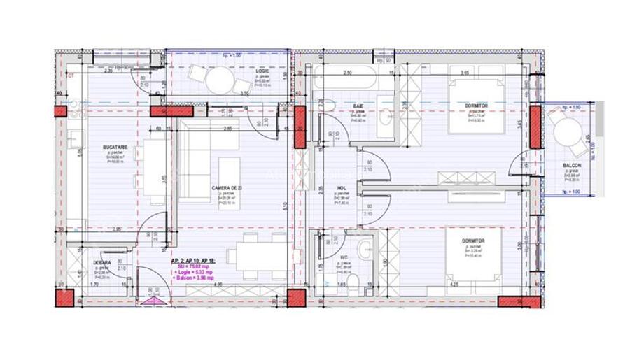 Apartament la cheie cu 3 camere 2 bai 2 balcoane etaj 1 in Selimbar - 3