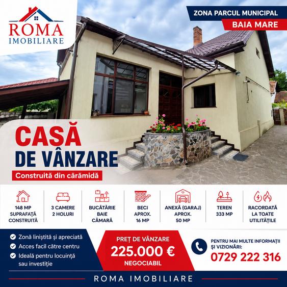 CASA DE VÂNZARE – ZONA PARCUL MUNICIPAL, BAIA MARE