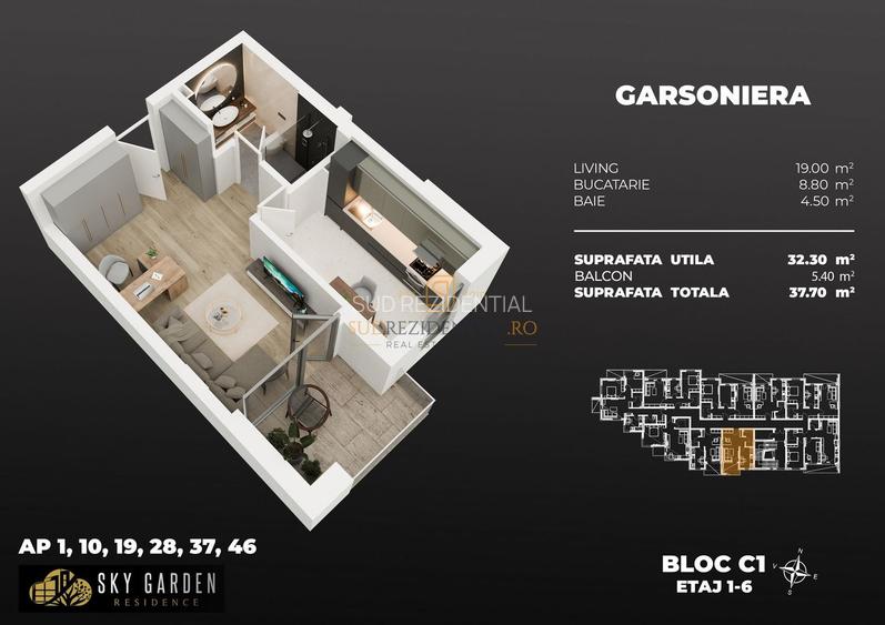 Garsoniera decomandata, imobil nou, Comision 0% - acces metrou Berceni - 1