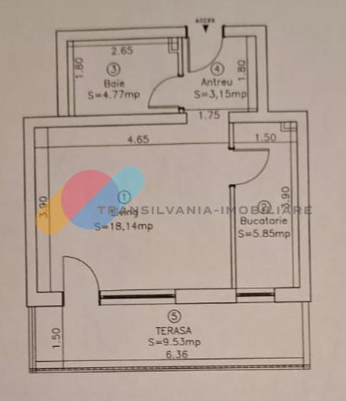 Apartament 1 camera, 32 mp, etaj 1, zona Eroilor