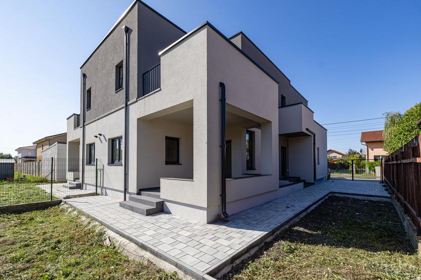Duplex P+E în Moșnița Nouă, 3 dormitoare, 3 bai, teren 403 mp. Comision 0%