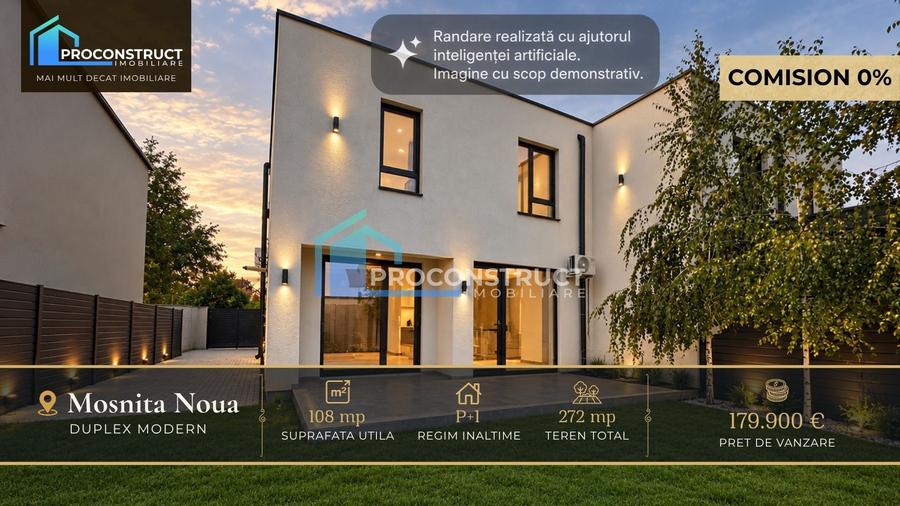 Duplex modern, 108 mp, teren 272 mp, Mosnita N. 179.900 EUR Comision 0
