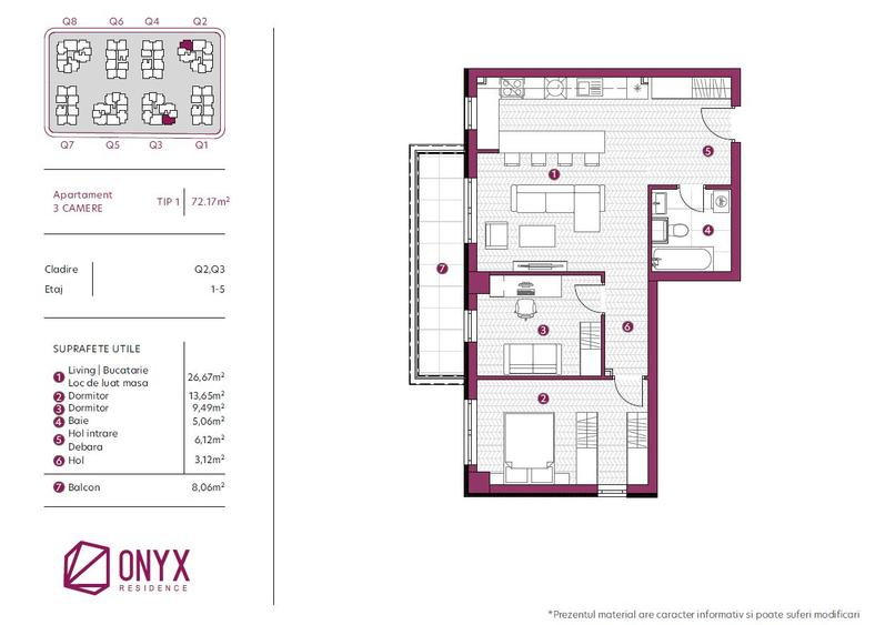 Onyx Residence, langa Kaufland Galata- Ap 3 camere, TAXE NOTARIALE CADOU