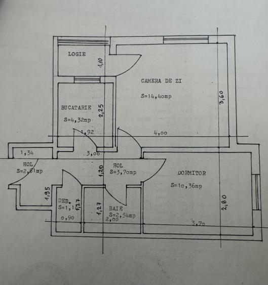 Apartament 2 camere, decomandat, etaj intermediar-Zimbru