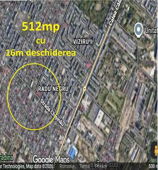 Teren intravilan 512 mp, 16 m deschidere, Radu Negru - Vizirului
