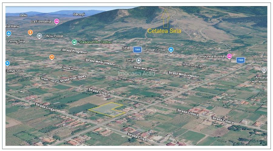 Teren intravilan de vânzare Șiria, Arad 4100 mp, utilități incl. Fs 38 - 2
