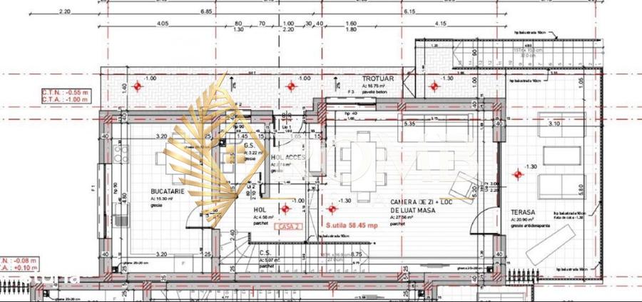 Duplex 4 camere semifinisat, 160 mp utili, zona Vivo