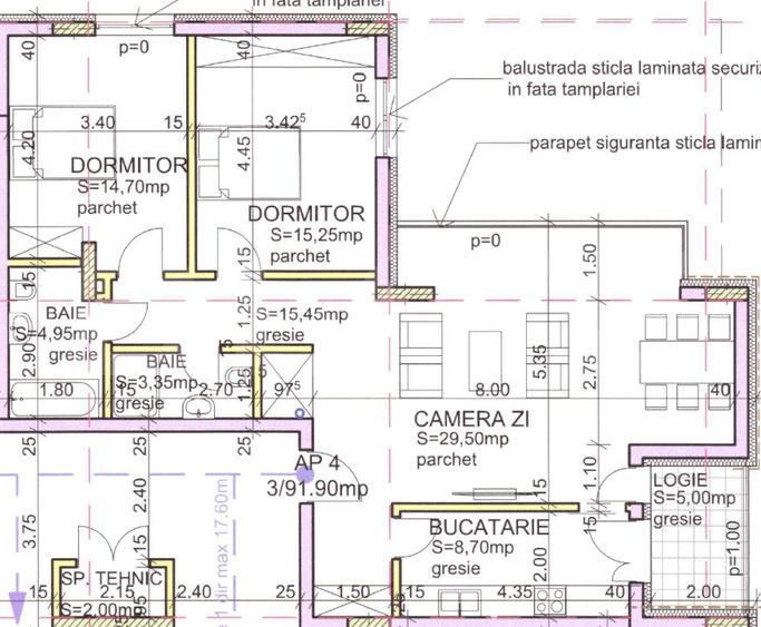 Apartament 3 camere, 2 bai, 92 mp, Zona Andrei Muresanu