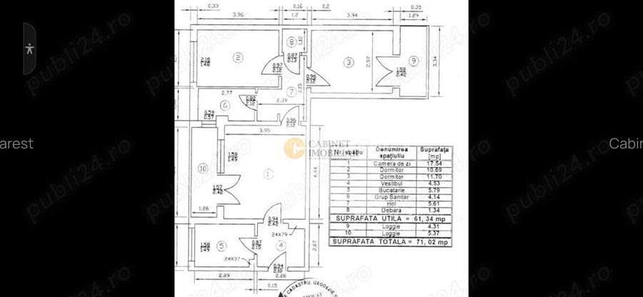 3 Camere-71MP | Creditabil | 3/9 | Reabilitat | 2 Balcoane | M Gorj - 1