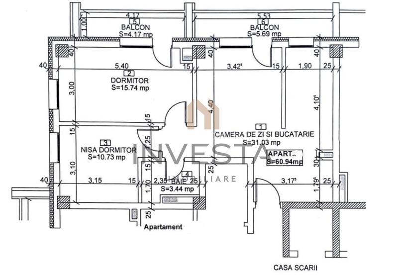 Apartament 3 camere semifinisat, Bloc nou,  zona Iulius Mall! - 1