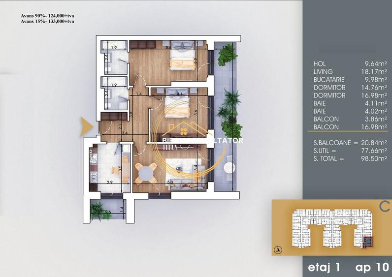 Finalizat Decomandat 2bai Terasa 10 minute de metrou Teclu Titan Ikea