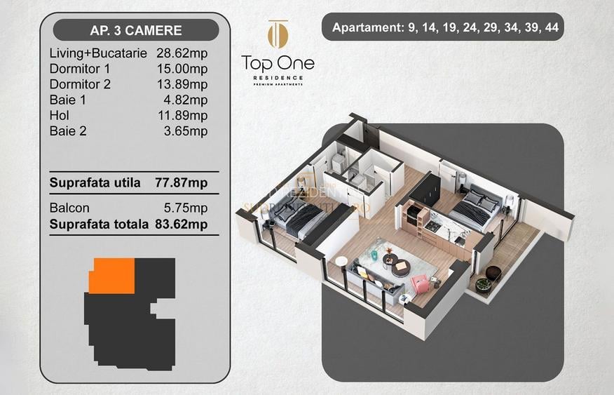 Apartament nou cu 3 camere de vanzare, zona Marriott, Sector 5 - 1