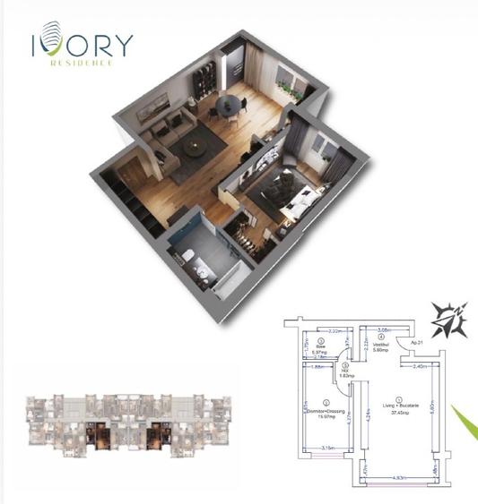 2 Camere Ivory Pipera | TVA INCLUS PERS FIZICA, DIRECT de la Proprietar, MOBILAT