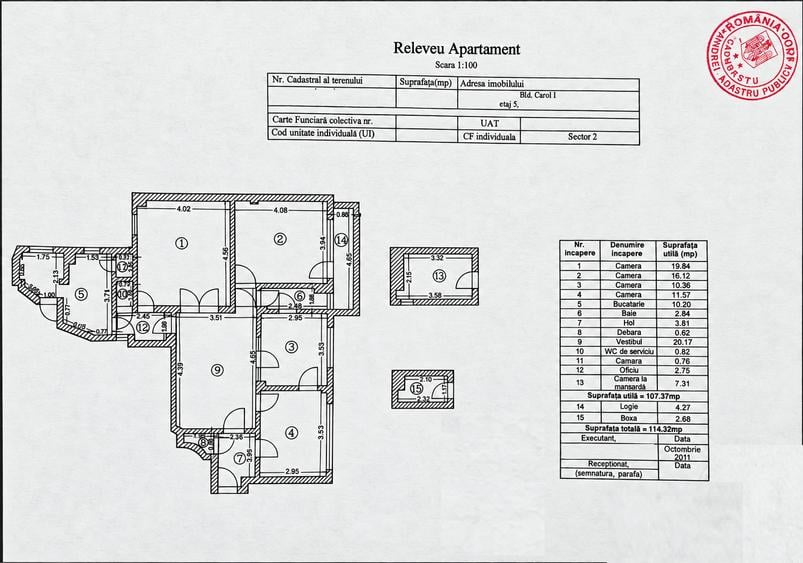 Apartament 4 camere | 107 mp | Bd. Carol I – Armeneasca | Comision 0%